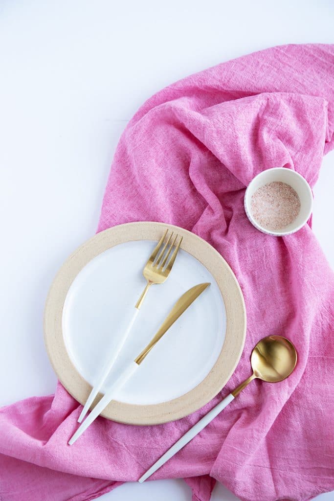 plate silverware linen