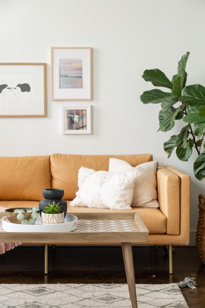 DIY stenciled coffee table