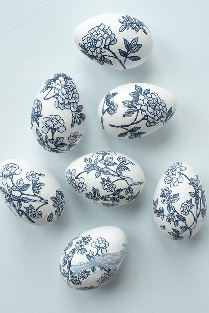 blue and white easter eggs