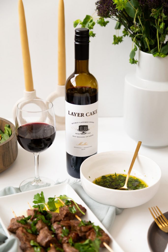 wine with steak kabobs