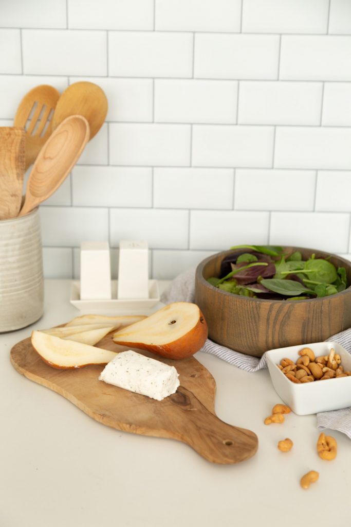 salad ingredients on counter