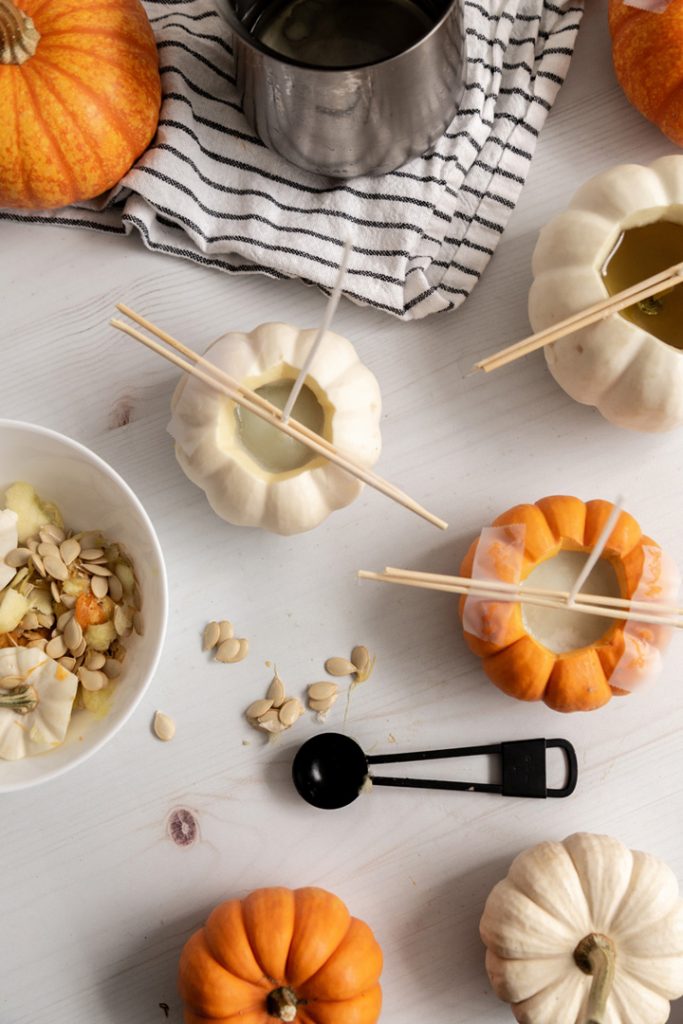 pumpkin candle making