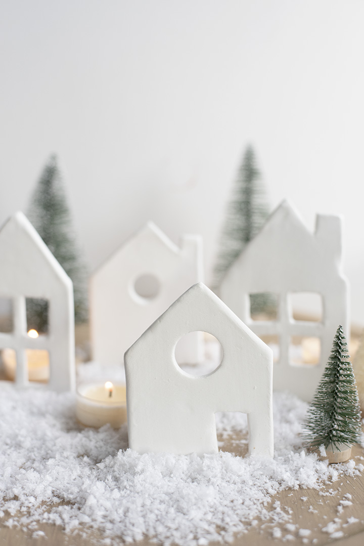 DIY Air Dry Clay Christmas Village