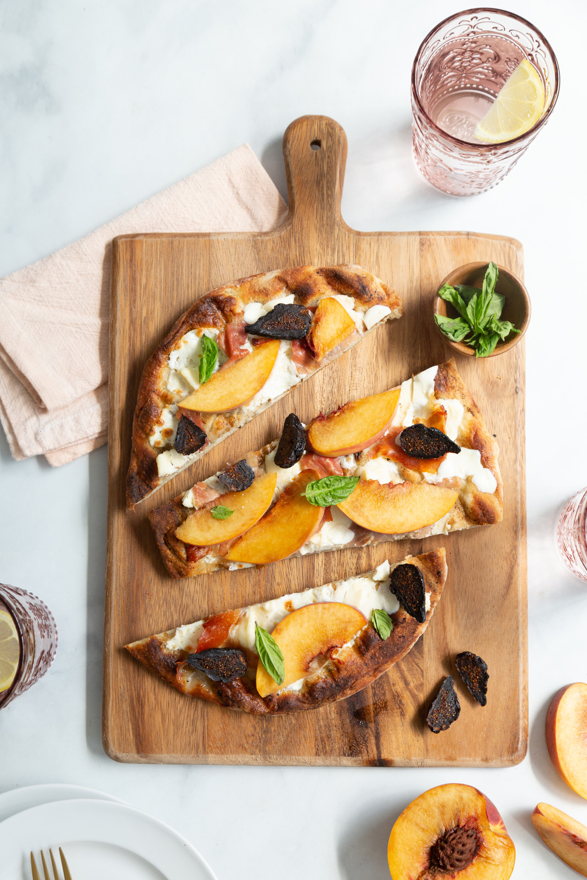 grilled peach pizza