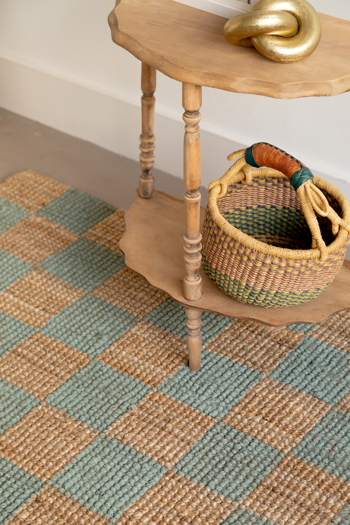 DIY Checkerboard Jute Rug