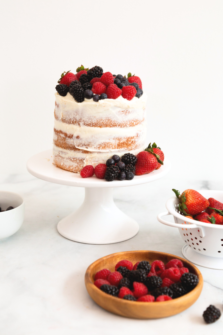 red white and blue cake