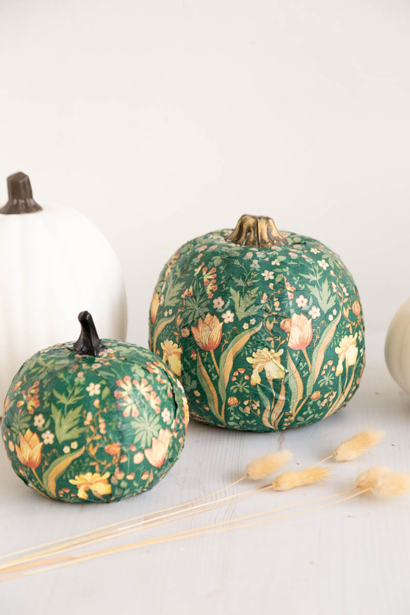 green floral pumpkins