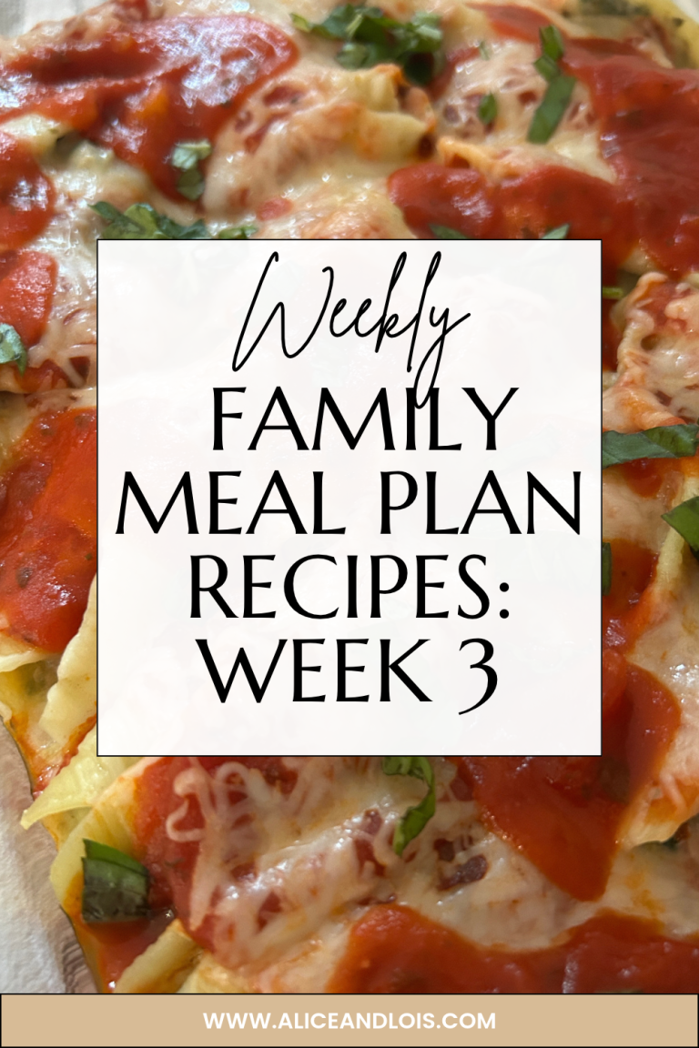 Weekly Family Meal Plan recipes: Week 3
